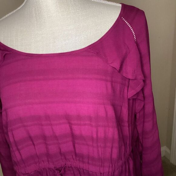 Ladies Torrid Textured Woven Tie Waist‎ Blouse purple Large (Torrid 0) - Picture 2 of 5